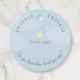 Blue Twinkle Little Star Baby shower Verjaardag Bedankjes Labels