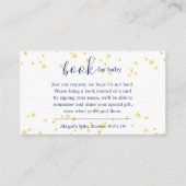 Blue Twinkle Little Star Book Request Baby shower Informatiekaartje (Voorkant)