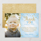 Blue Twinkle Little Star Dank je wel Bedankkaart (Voorkant / Achterkant)