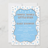 BLUE Twinkle Twinkle Little Star-Baby shower Kaart (Voorkant)