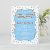 BLUE Twinkle Twinkle Little Star-Baby shower Kaart (Staand voorkant)