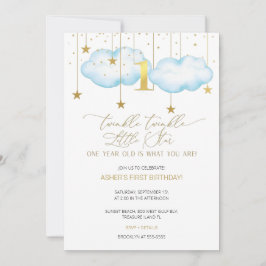 Blue Twinkle Twinkle Little Star Eerste Verjaardag Kaart