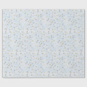 Blue Twinkling Stars Holiday Giftwrap Cadeaupapier (Vlak)