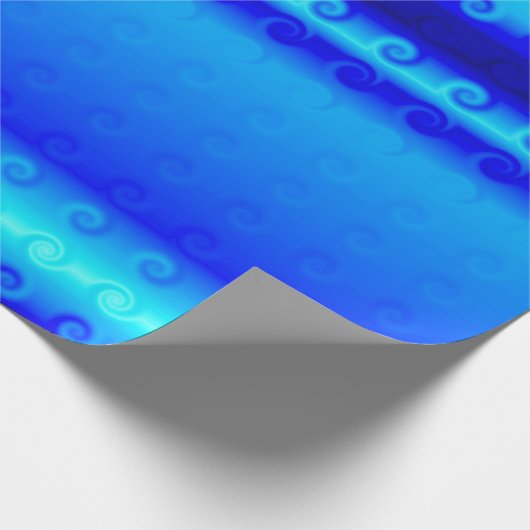 Blue Twirl Wrapping Paper Cadeaupapier (Hoek)