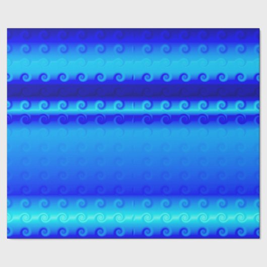 Blue Twirl Wrapping Paper Cadeaupapier (Zoom)