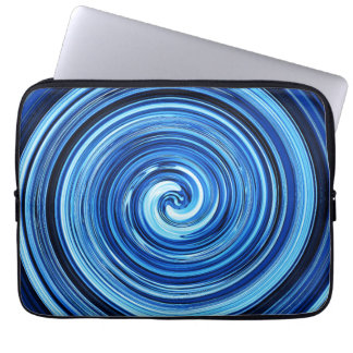 Blue Twirling-strijkspiraal abstract patroon Laptop Sleeve