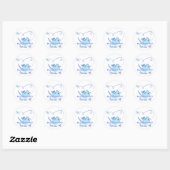 Blue Twitter Bird Volg mij Ronde Sticker (Vel)