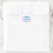 Blue Twitter Bird Volg mij Ronde Sticker (Tas)
