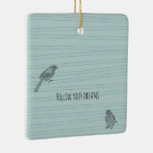 Blue Two birds following their dreams Keramisch Ornament (Rechts)