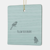 Blue Two birds following their dreams Keramisch Ornament (Links)