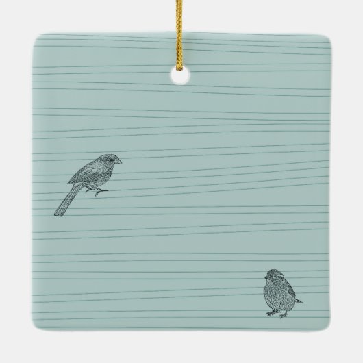 Blue Two birds following their dreams Keramisch Ornament (Achterkant)