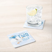 Blue Two Gekke Goose 2e verjaardagsfeestje Kartonnen Onderzetters (Insitu)