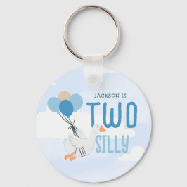 Blue Two Gekke Goose 2e verjaardagsfeestje Sleutelhanger