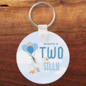 Blue Two Gekke Goose 2e verjaardagsfeestje Sleutelhanger (Voorkant)