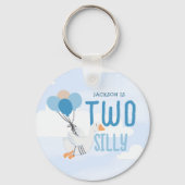 Blue Two Gekke Goose 2e verjaardagsfeestje Sleutelhanger (Achterkant)