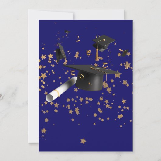 Blue Two Graduates Double Graduation Party 2025 Kaart (Achterkant)