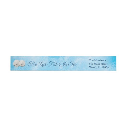 Blue Two Less Fish in the Sea Address Label (Individueel)