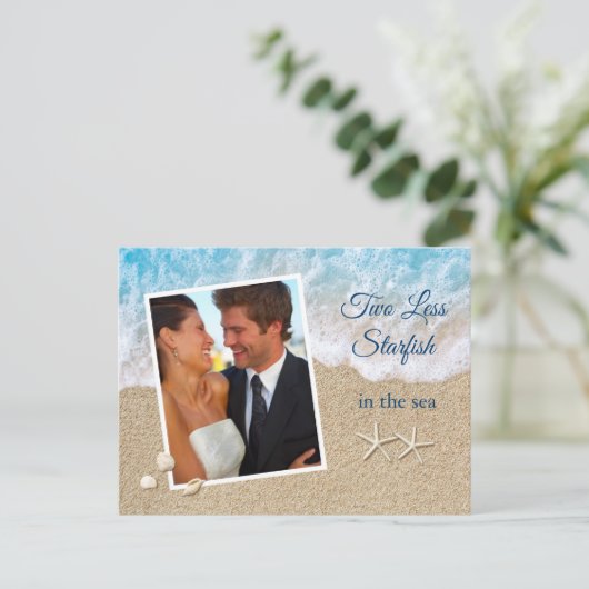 Blue Two Less Starfish in het Zee Foto Briefkaart (Staand voorkant)