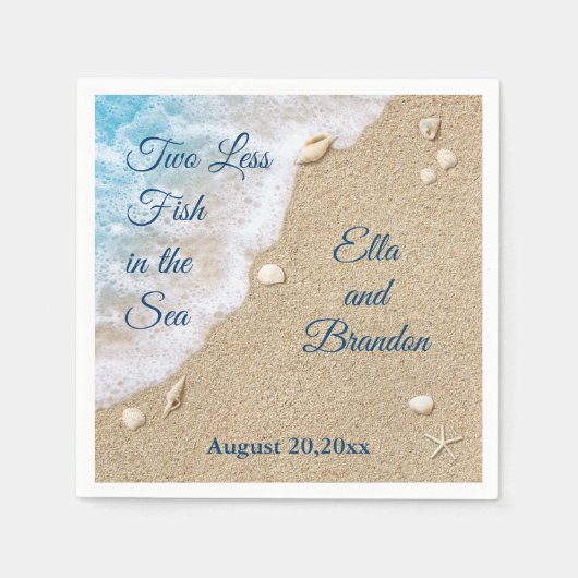 Blue Two Minder Vis in het Zee Servet (Voorkant)