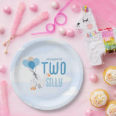 Blue Two Silly Goose 2nd Birthday Party Papieren Bordje (Feest)
