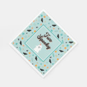 Blue Two Spooky Schattige Ghost Halloween Verjaard Servet (Hoek)