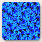 Blue Two Toned Frangipani Flowers, Bier Onderzetter (Voorkant)