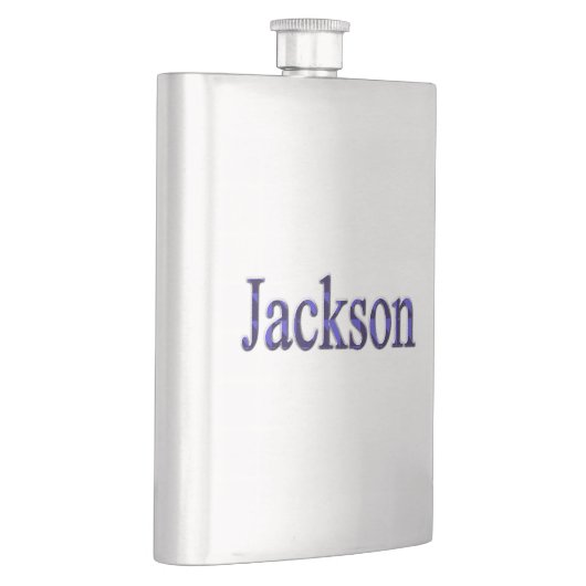 Blue Two Toned Jackson Name, Hip Flask Flacon (Rechts)