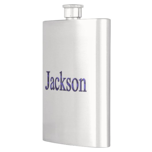 Blue Two Toned Jackson Name, Hip Flask Flacon (Links)