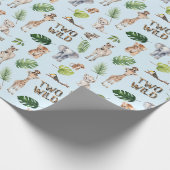 Blue Two Wild 2nd Birthday Oerwoud Cadeaupapier (Hoek)