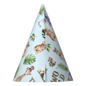 Blue Two Wild 2nd Birthday Oerwoud Feesthoedjes (Achterkant)