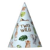 Blue Two Wild 2nd Birthday Oerwoud Feesthoedjes (Voorkant)