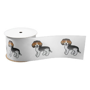 Blue Tyed Beagle Cute Cartoon Dog Satijnen Lint