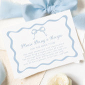 Blue Tying the Knot Vrijgezellenfeest Recept Aanvr Informatiekaartje