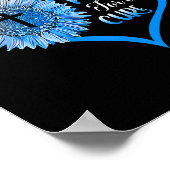 Blue Type One Diabetes Heart Butterfly Religious Poster (Hoek)