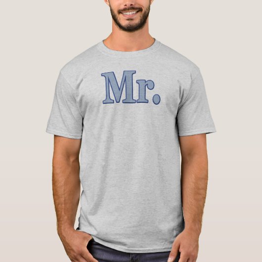 Blue Typography Design MR. T-shirt (Voorkant)