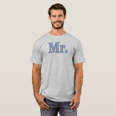 Blue Typography Design MR. T-shirt (Voorkant volledig)