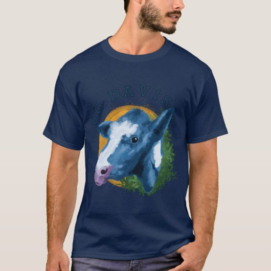 Blue UC Davis Cow T-shirt (Voorkant)