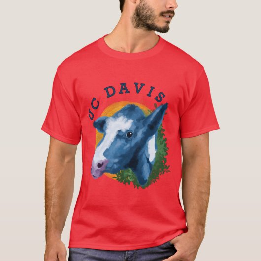 Blue UC Davis Koe T-shirt (Voorkant)