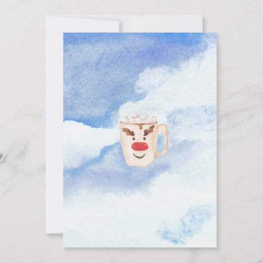 Blue Ugly Sweater Christmas Snowman Waterverf Kaart (Achterkant)