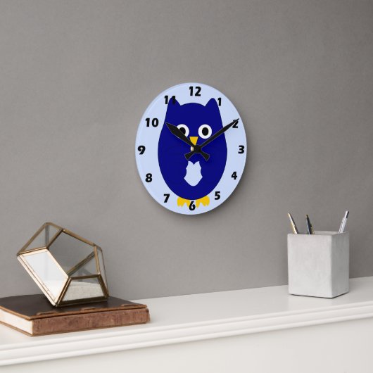 Blue Uil Design Ronde Klok (Kantoor)