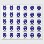 Blue Uil Design Verjaardagscadeau Cadeaupapier (Vlak)