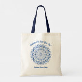 Blue uil mandala leraar waardering dank u tote bag (Achterkant)