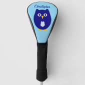 Blue Uil Ontwerp Golfheadcover (Voorkant)