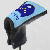 Blue Uil Ontwerp Golfheadcover (3/4 voorkant)