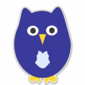 Blue Uil Ontwerp Sticker (Voorkant)