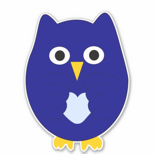 Blue Uil Ontwerp Sticker (Voorkant)