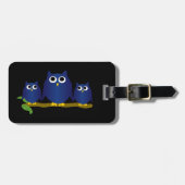 Blue Uilen Ontwerp Bagagelabel (Voorkant horizontaal)