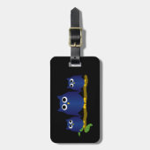 Blue Uilen Ontwerp Bagagelabel (Voorkant verticaal)