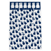 Blue Uils verjaardagsfeestje Medium Cadeauzakje (Achterkant)