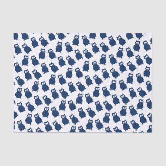 Blue Uils verjaardagsfeestje Tissuepapier (Voorkant)